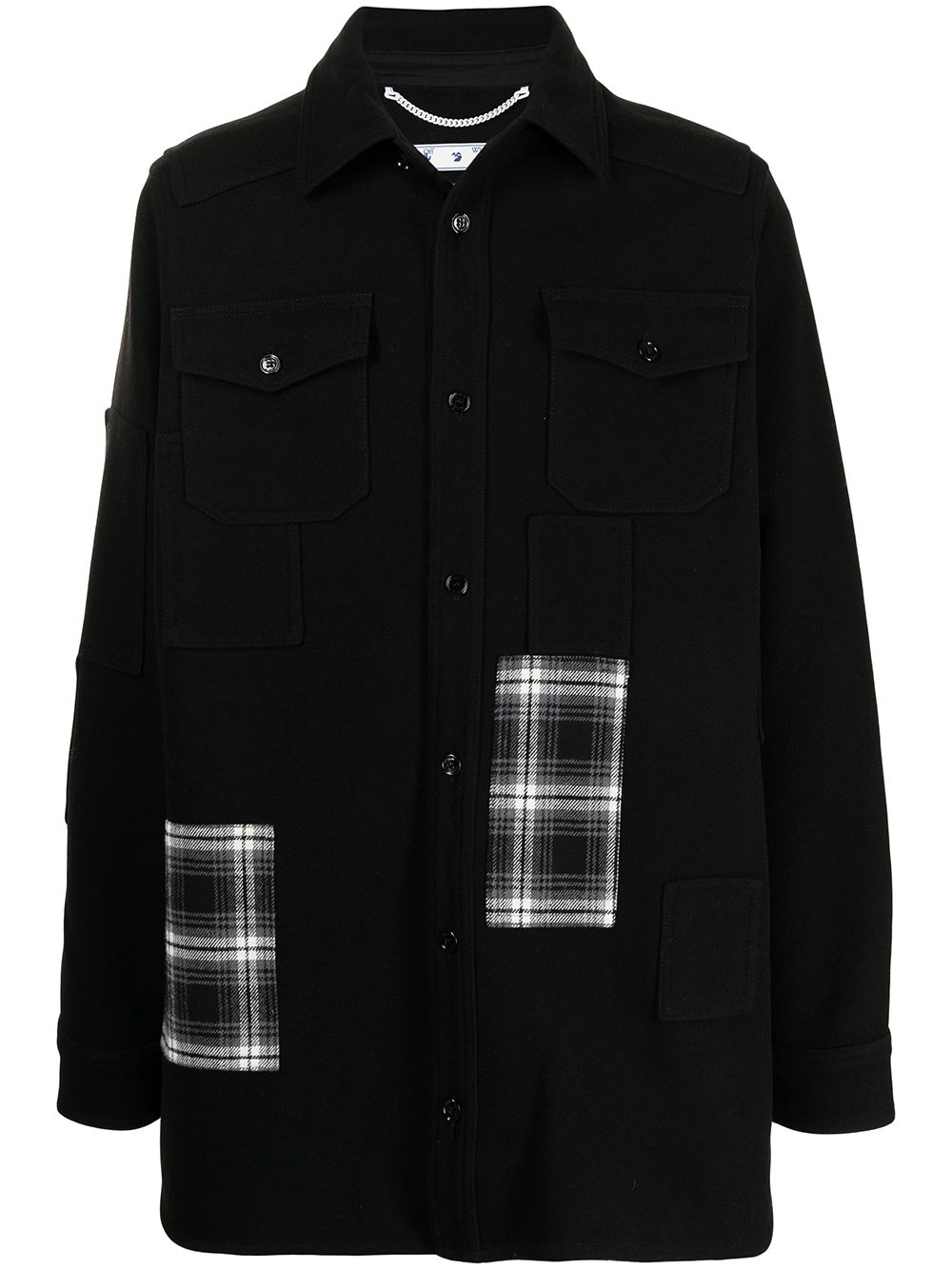 Off-white Tartan-insert Buttoned Shirt In Black