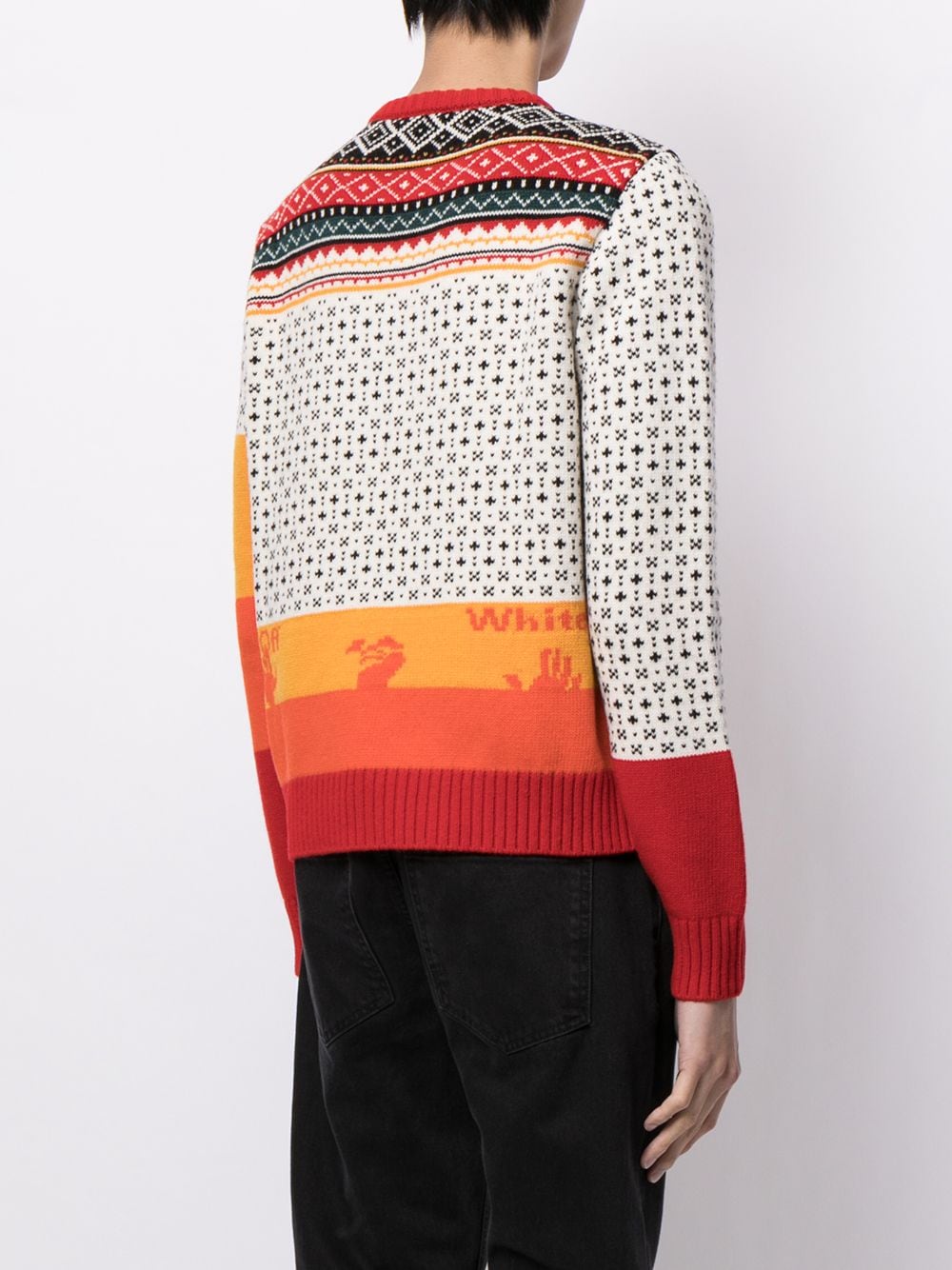 Shop Off-white Arrows Motif Fair Isle Jumper In Multicolour