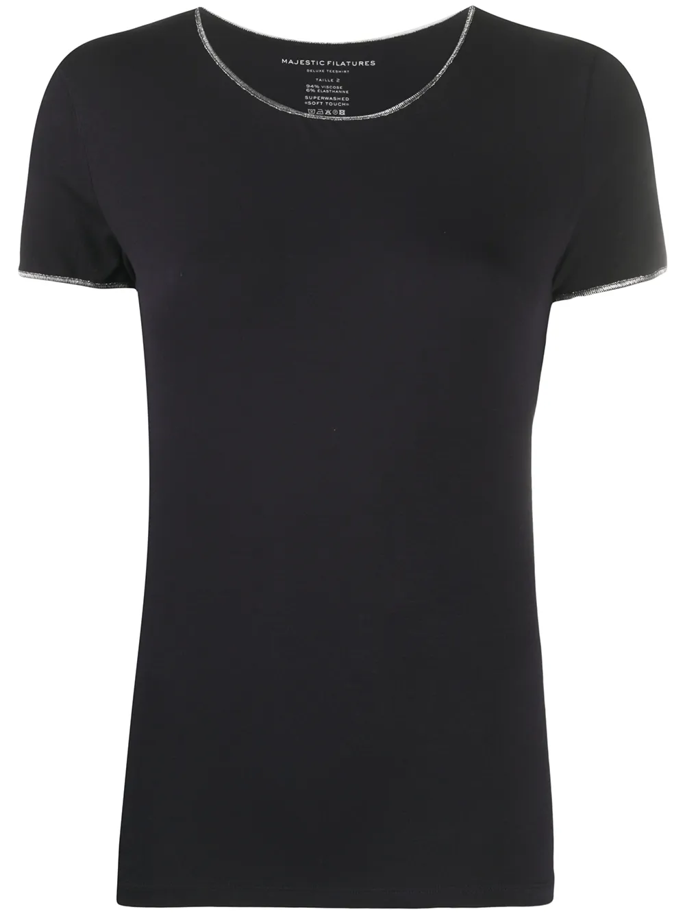 фото Majestic filatures contrast-trim round neck t-shirt