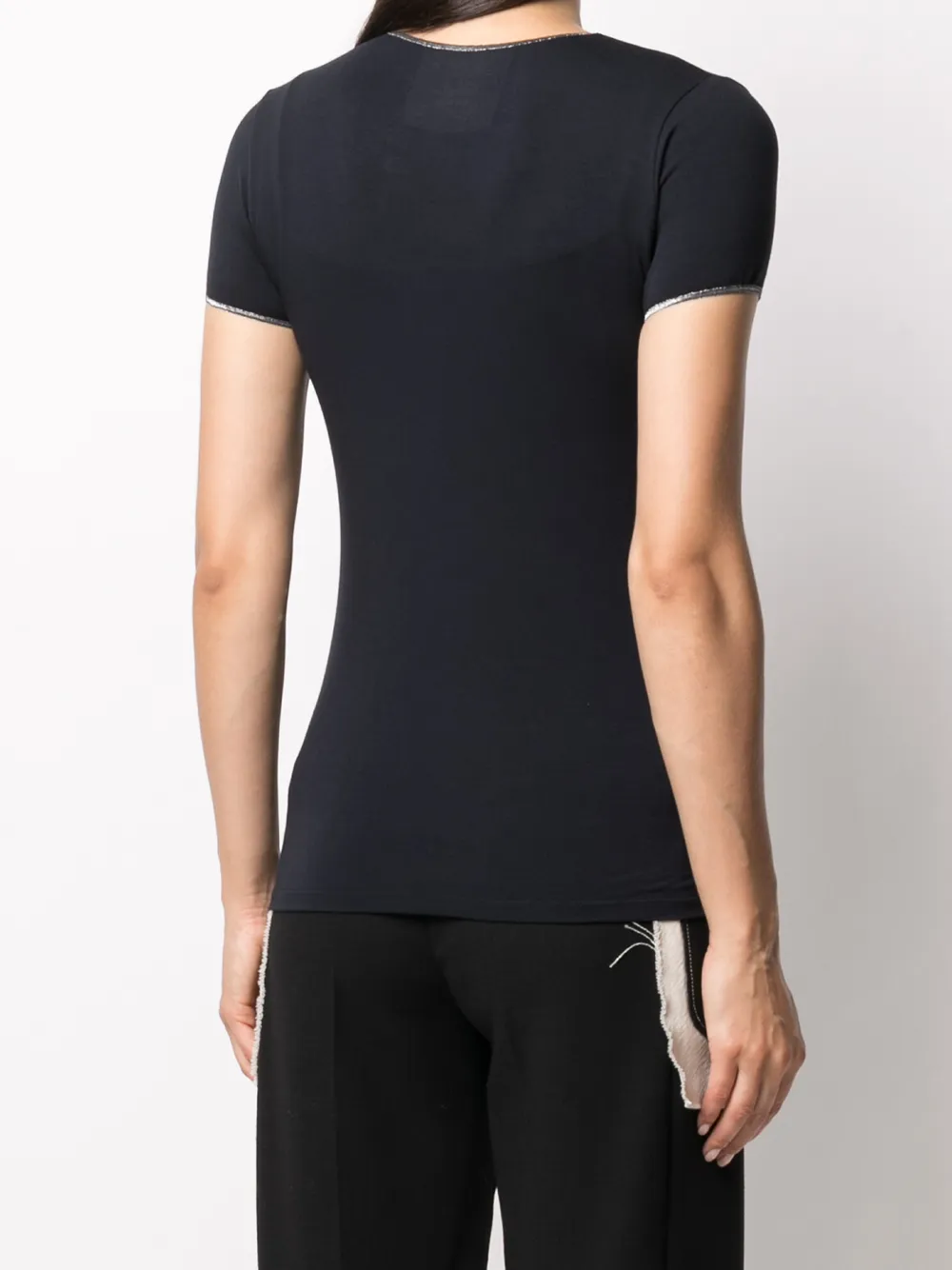 фото Majestic filatures contrast-trim round neck t-shirt