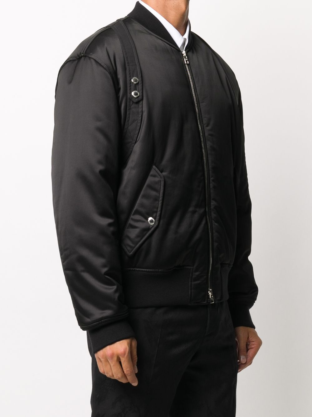Shop Alexander Mcqueen Boxy Bomber Jacket In Black