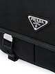 Prada logo plaque buckle shoulder bag