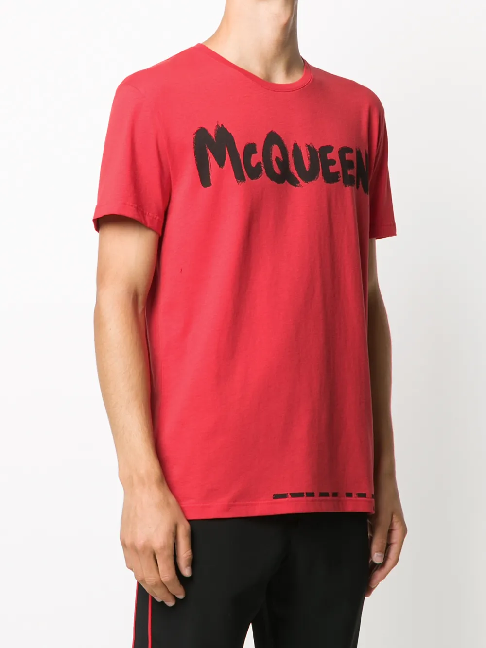 Shop Alexander Mcqueen Logo Print T-shirt In Red