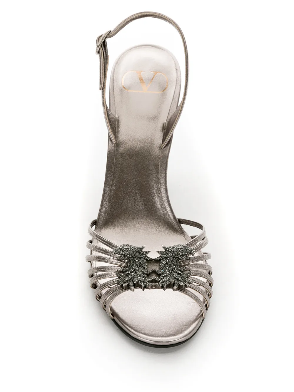 Valentino Garavani Sandalen verfraaid met kristallen Metallic