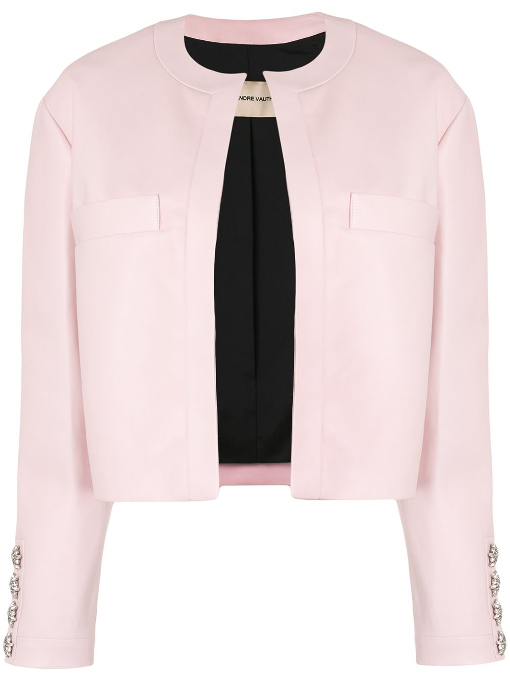 Image 1 of Alexandre Vauthier crystal button leather jacket