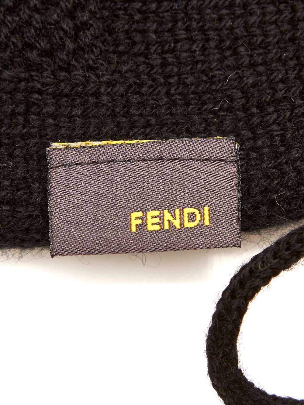 фото Fendi pre-owned cashmere knitted drawstring bag