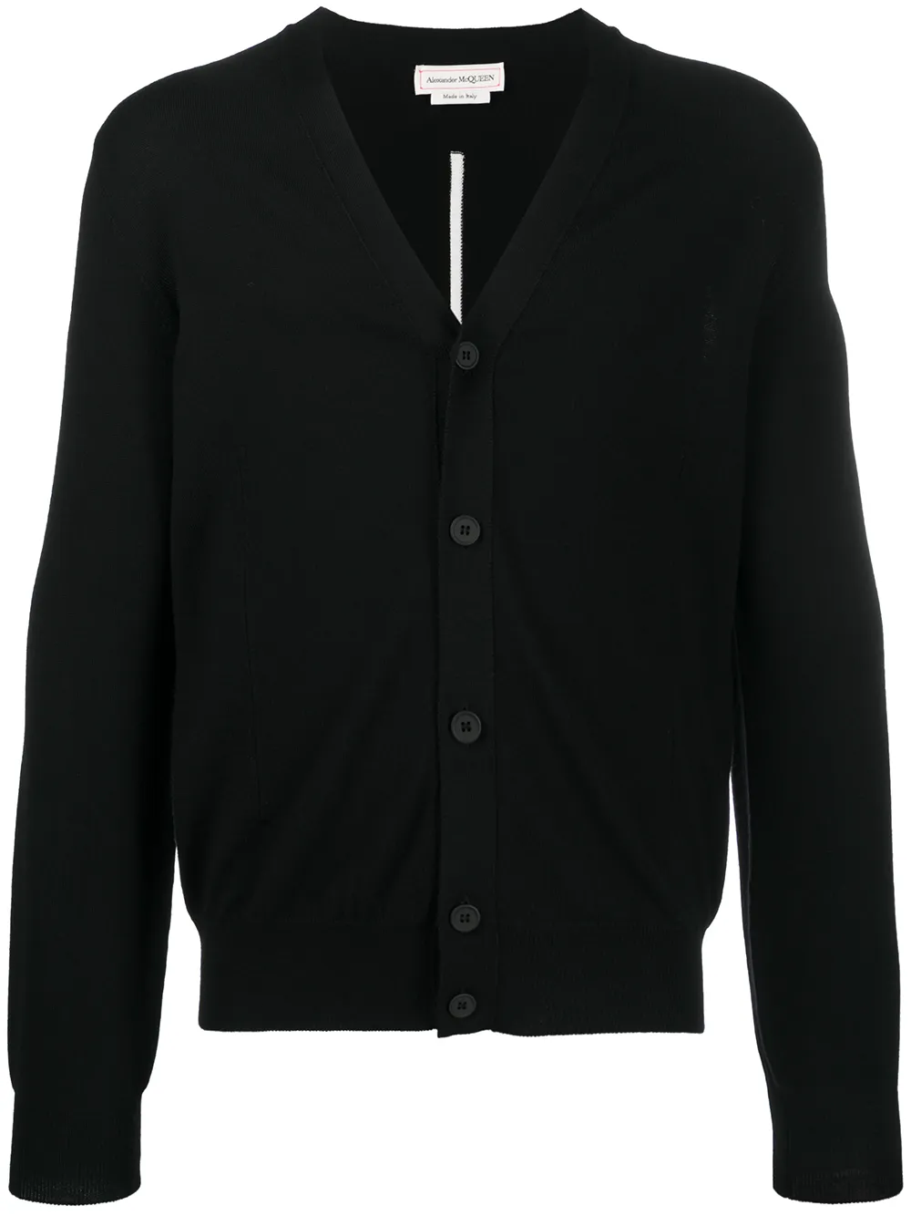 Alexander McQueen slashed dart detail knit cardigan – Black Alexander McQueen slashed dart detail knit cardigan – Black