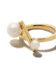 TASAKI 18kt yellow gold Balance cross Akoya pearl ring