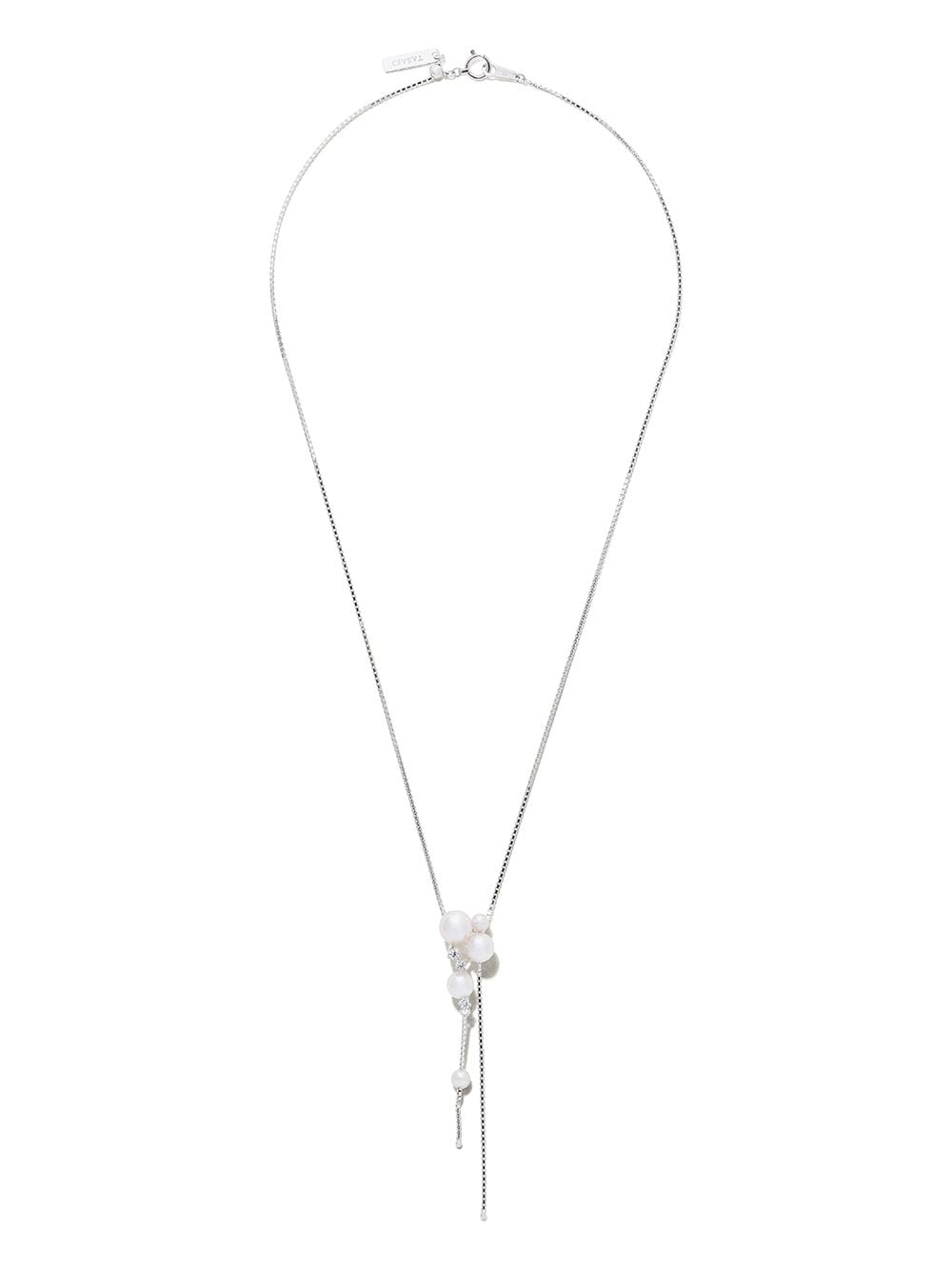 Tasaki 18kt White Gold Akoya Pearl And Diamond Necklace In Silver