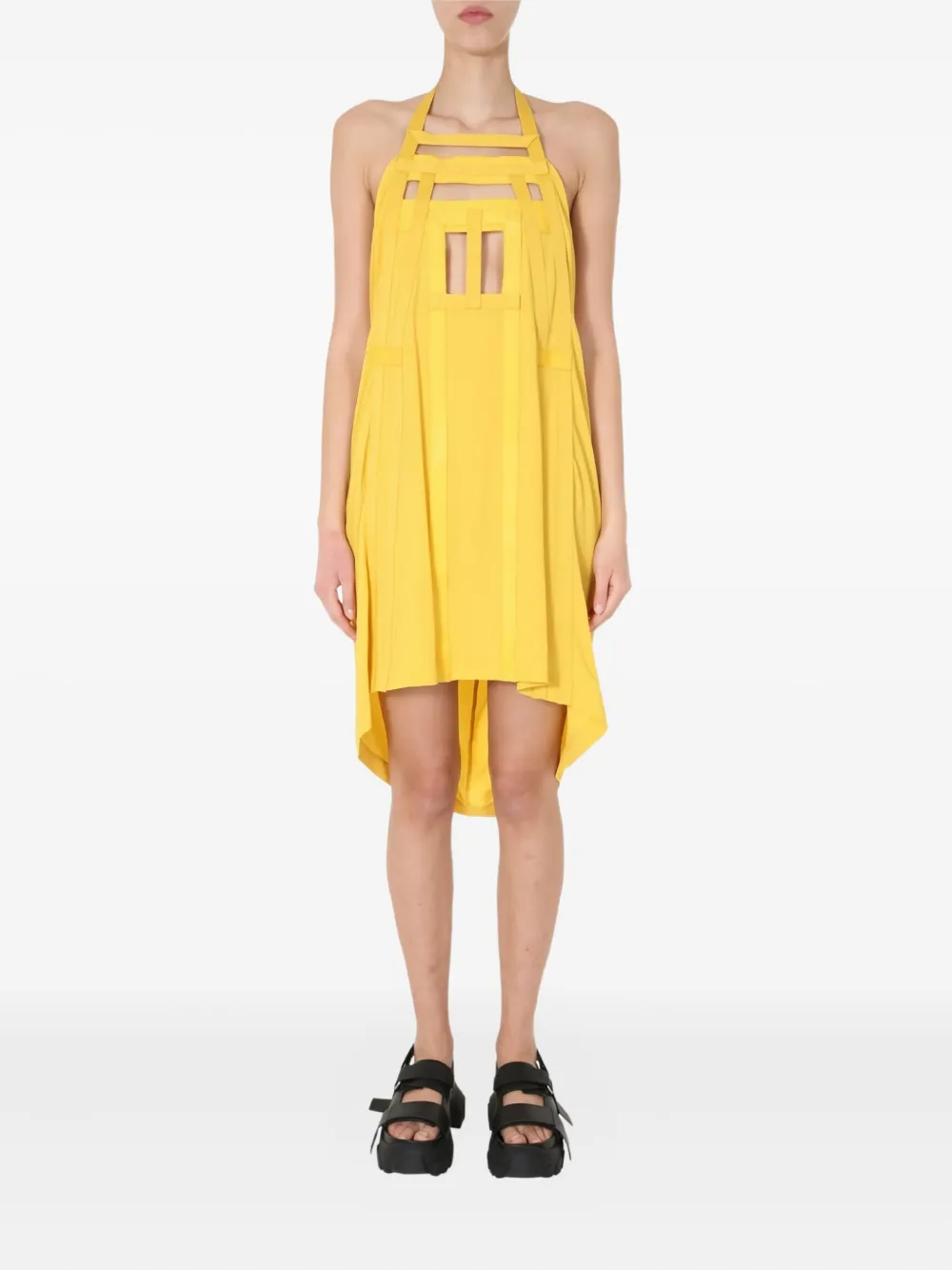 Rick Owens Sleeveless Mini Dress In Yellow