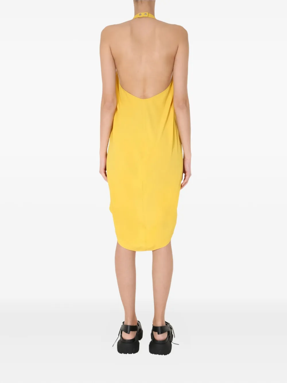 Rick Owens Sleeveless Mini Dress In Yellow