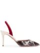 Image 1 of Aquazzura So Nude 55mm snake-print pumps
