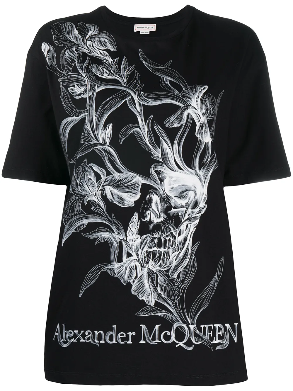 Click to view more detailed imagery on our partner's website Alexander Mcqueen Iris Skull Crew-neck T-shirt In Black