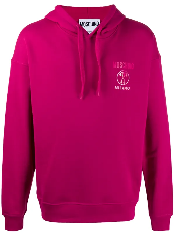 Moschino Double Question Mark Logo Print Hoodie Aw20 Farfetch Com