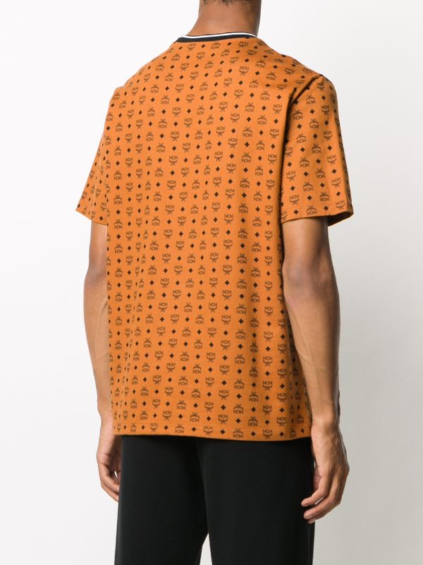 Louis Vuitton Tan Brown Logo Printed Cotton T Shirt XL