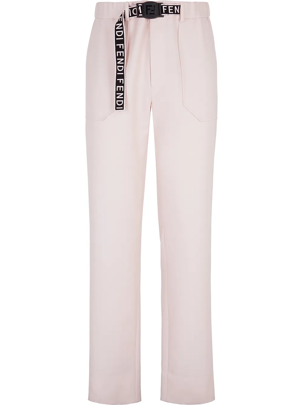 logo-belted trousers