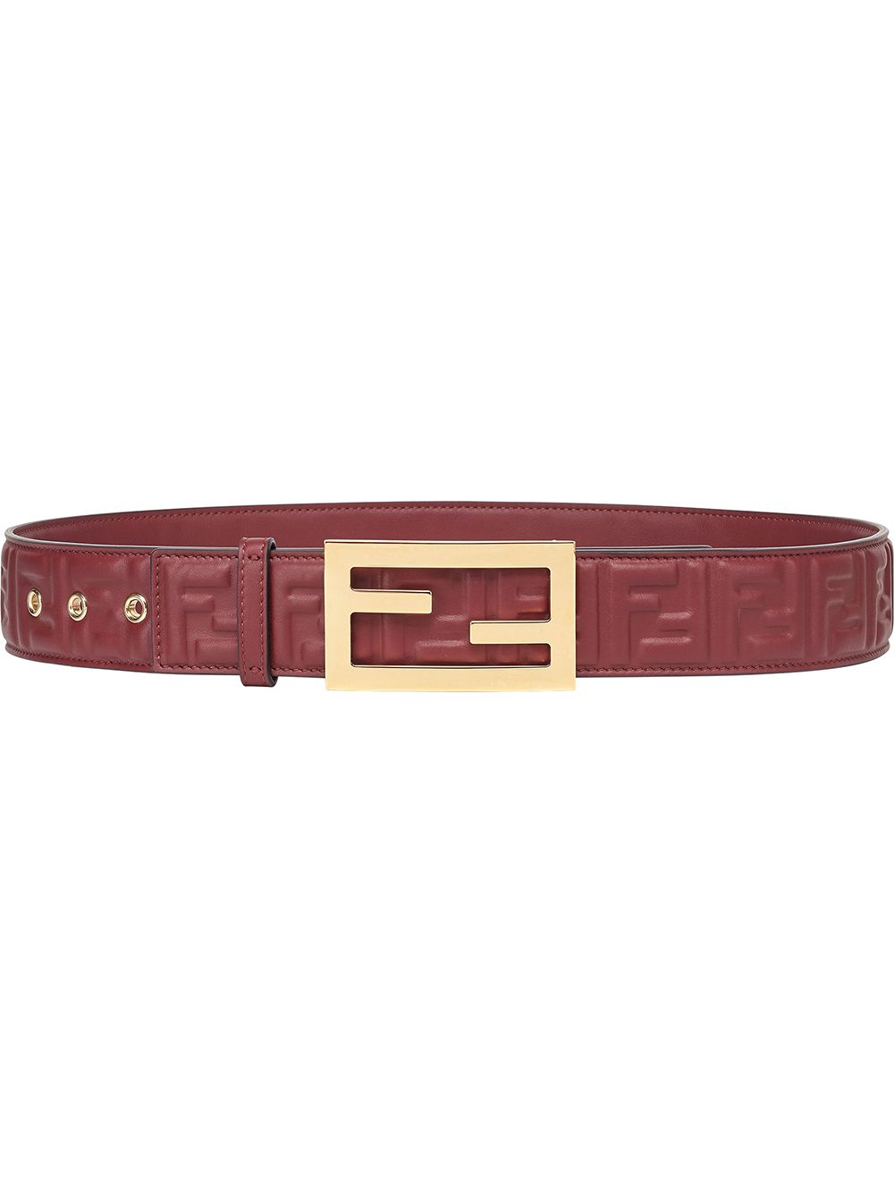 FENDI EMBOSSED LOGO MONOGRAM BUCKLE BELT