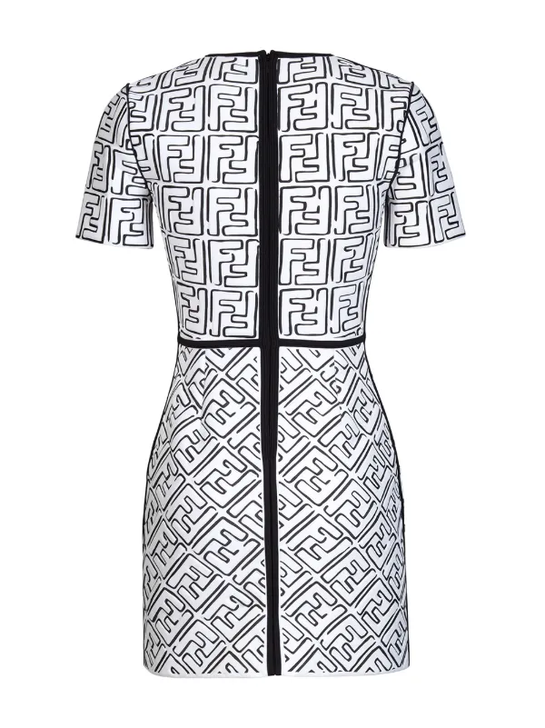 fendi black and white dress