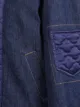 Fendi Jaqueta jeans com detalhe matelassê em cetim