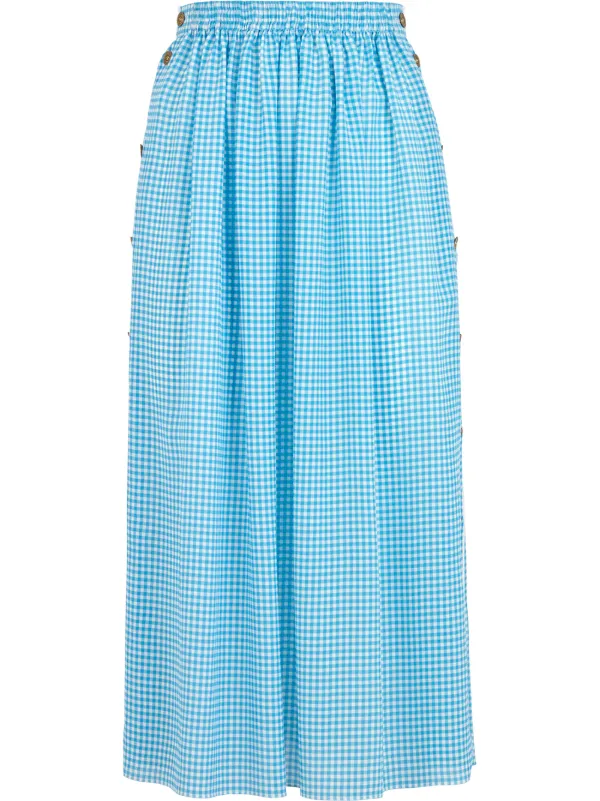 gingham skirt midi