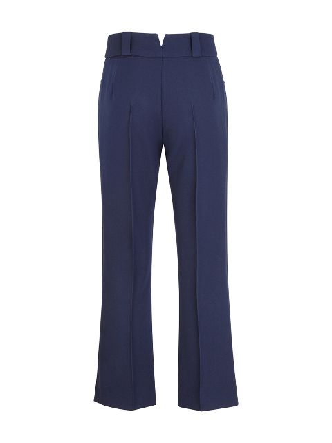 navy kick flare trousers