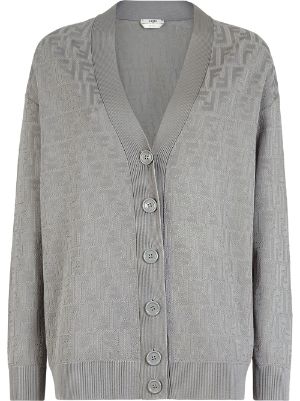 Shop Fendi FF knitted cardigan with 