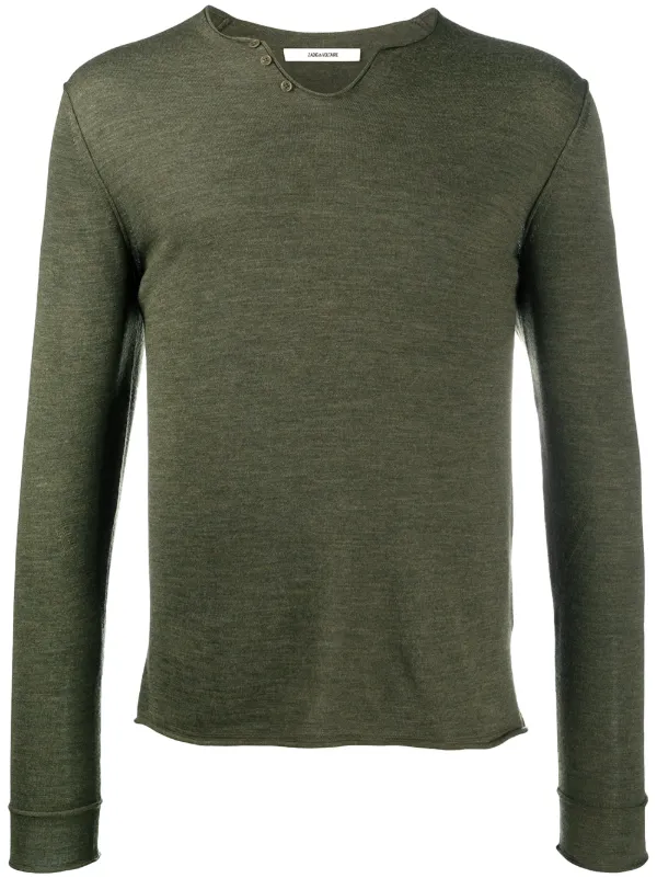 henley neck sweater