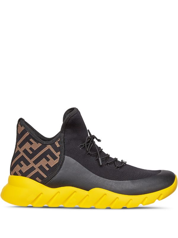 fendi black and yellow shoes