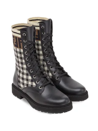fendi black leather biker boots