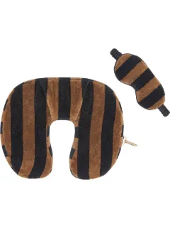Fendi Striped Neck Pillow And Eye Mask Tabby Cat Neck Pillow, Child's Neck