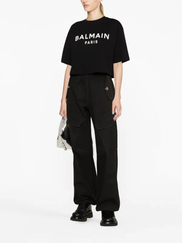 送料関税込み☆BALMAIN ロゴ クロップドTシャツ Balmain ロゴ クロップド Tシャツ 通販 - FARFETCH