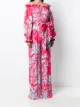 Halpern off-the-shoulder wide leg jumpsuit