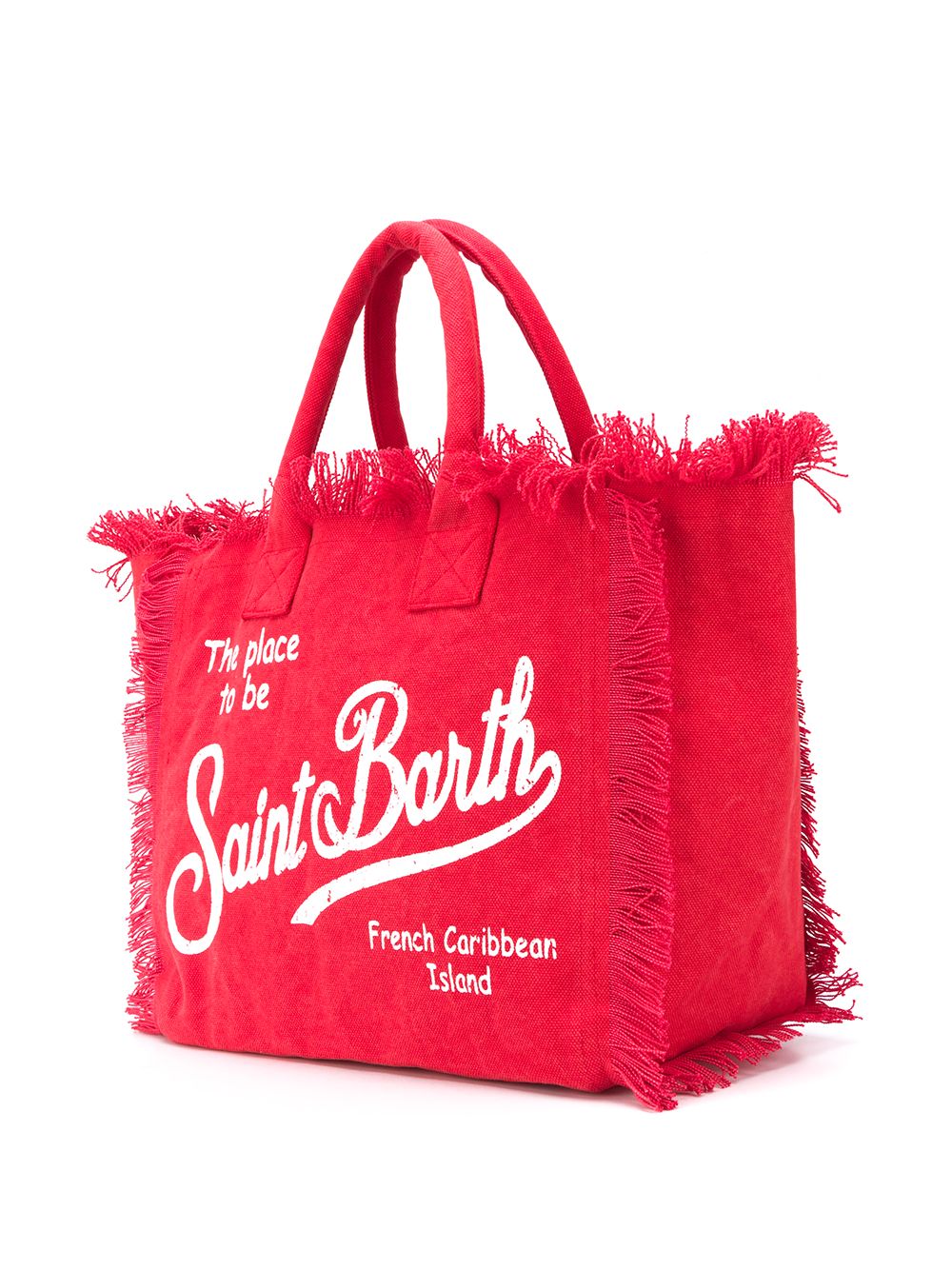 MC2 Saint Barth Logo Print Frayed Beach Bag - Farfetch