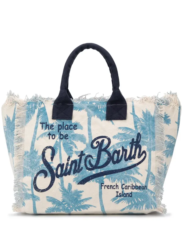 palm print beach bag