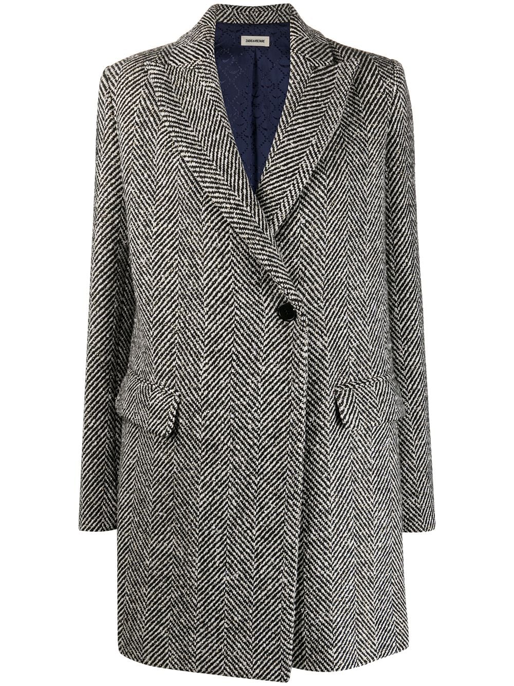 фото Zadig&voltaire однобортное пальто с узором в елочку