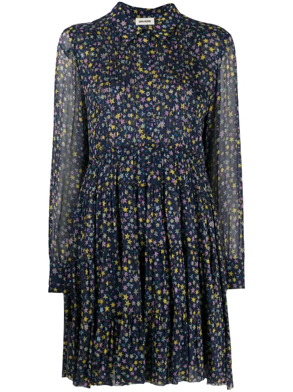 star print shirt dress