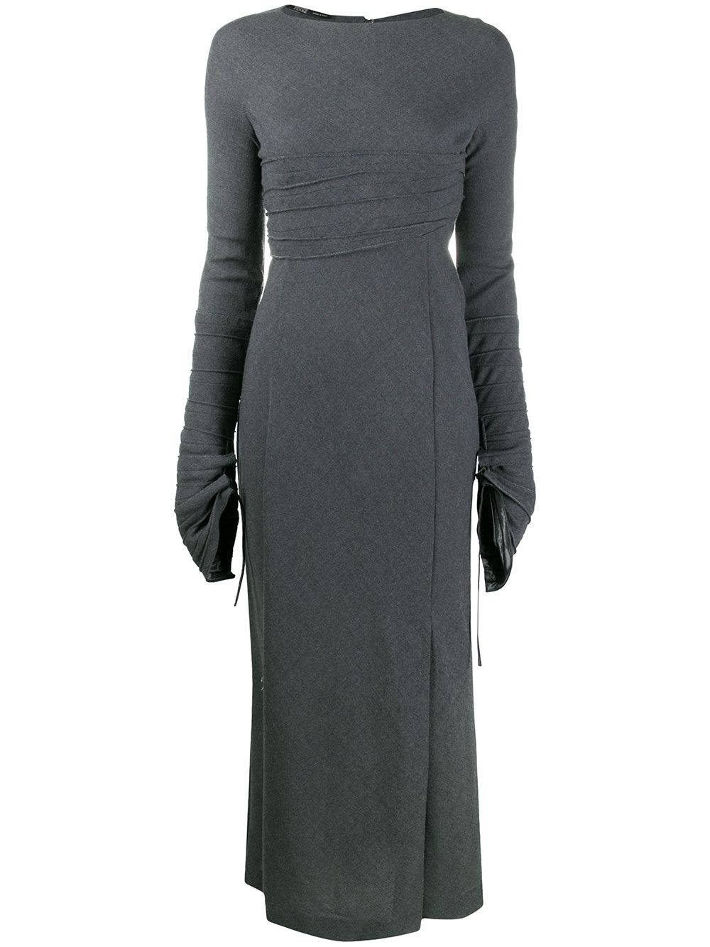 Shop Gianfranco Ferré Pre-Owned 1990s draped detailing long dress with ...