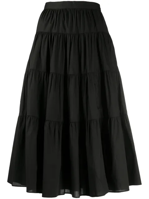 Michael Michael Kors cotton poplin tiered skirt