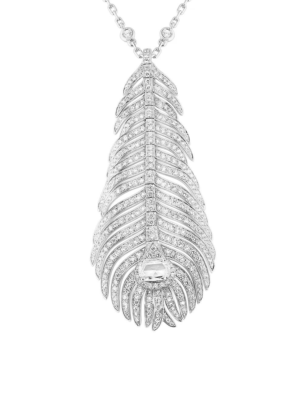 фото Boucheron колье plume de paon из белого золота с бриллиантами