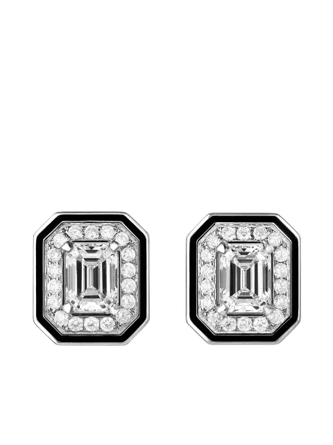 Boucheron 18kt white gold Vendôme Liseré diamond stud earrings