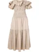 Image 1 of Self-Portrait off-shoulder ruffle-detail dress