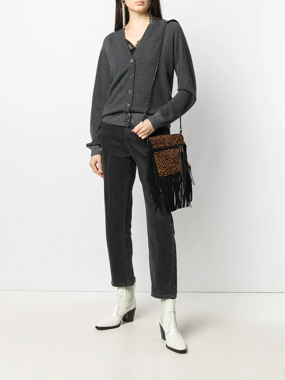 ZADIG & VOLTAIRE ROCKSON NANO LEO FRINGE BAG