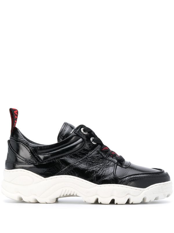 black patent leather sneakers