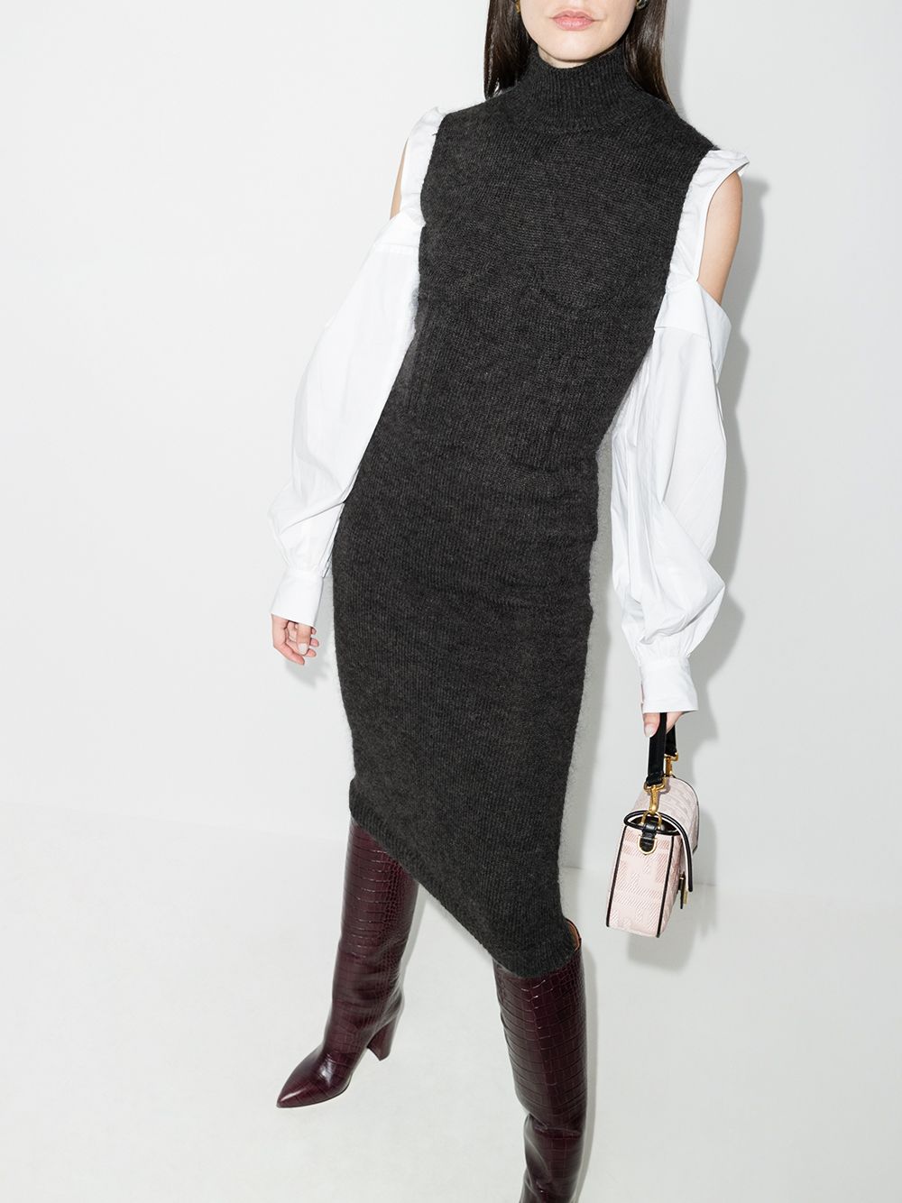 фото Fendi платье без рукавов с высоким воротником
