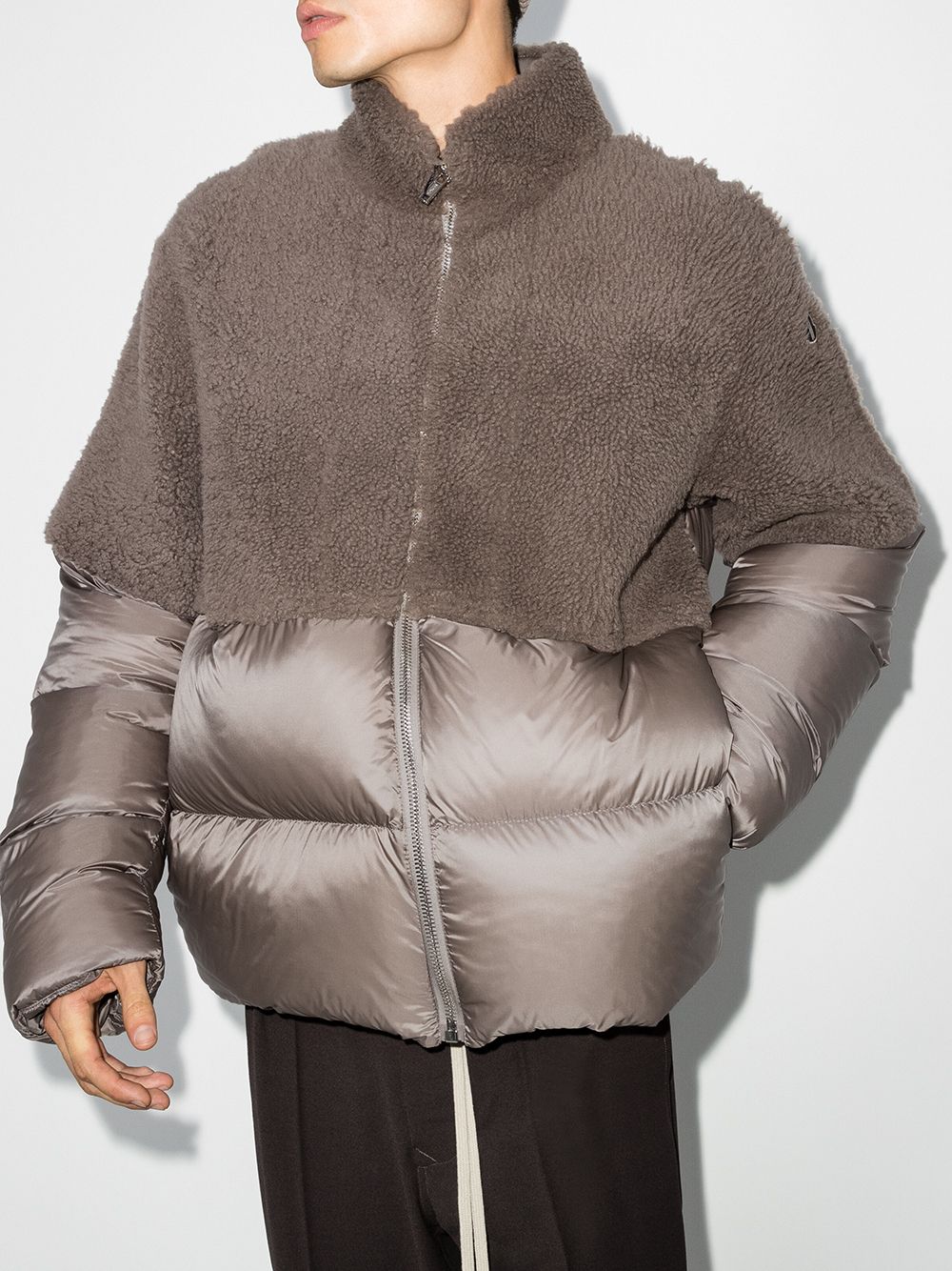 фото Moncler + rick owens флисовый пуховик coyote