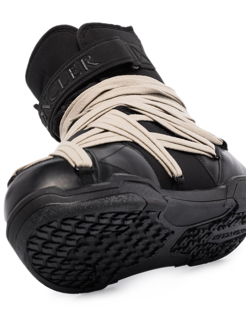 фото Rick owens x moncler black stivali tessuto leather boots