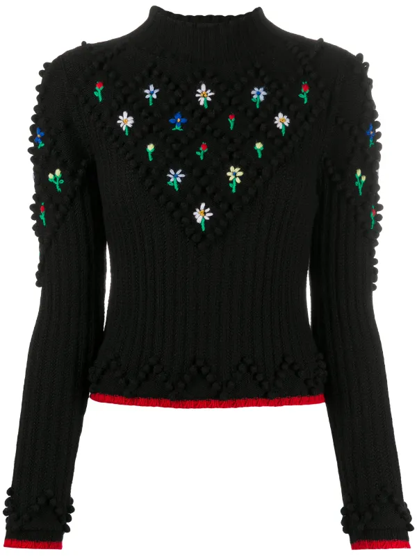 Philosophy Di Lorenzo Serafini Floral Embroidered Mock Neck Philosophy Di Lorenzo Serafini Floral Embroidered Mock Neck