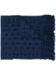 Image 1 of Alexander McQueen skull patterned frayed edge scarf