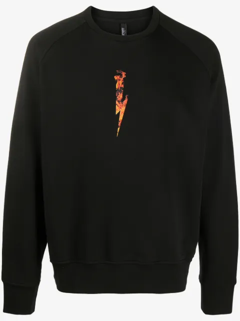 Neil Barrett Sweatshirt mit Flammen-Print