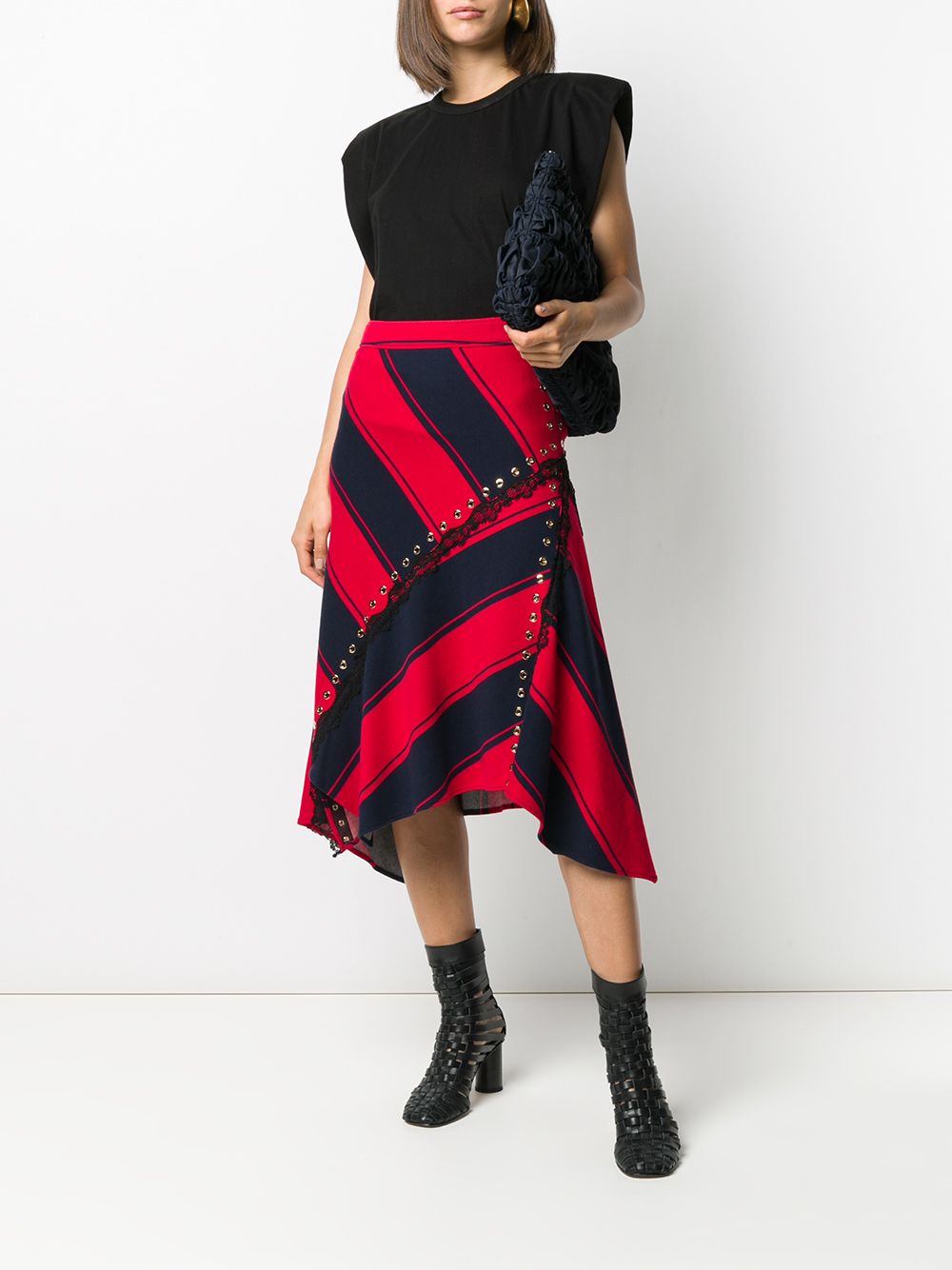 Koché Asymmetric Draped Midi Skirt - Farfetch